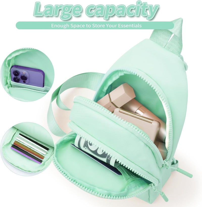 Fystdtote Birthday Gift for 5 6 7 8 9 10 11 12 13 14 15 16 Year Old Girls Fanny Pack Crossbody Bags for Women,Cute Trendy Stuff - Light Green,A - Image 3